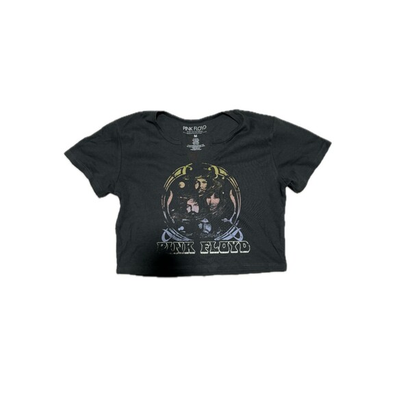 Pink Floyd Graphic Crop Top Dark Gray Sz M - Picture 1 of 1